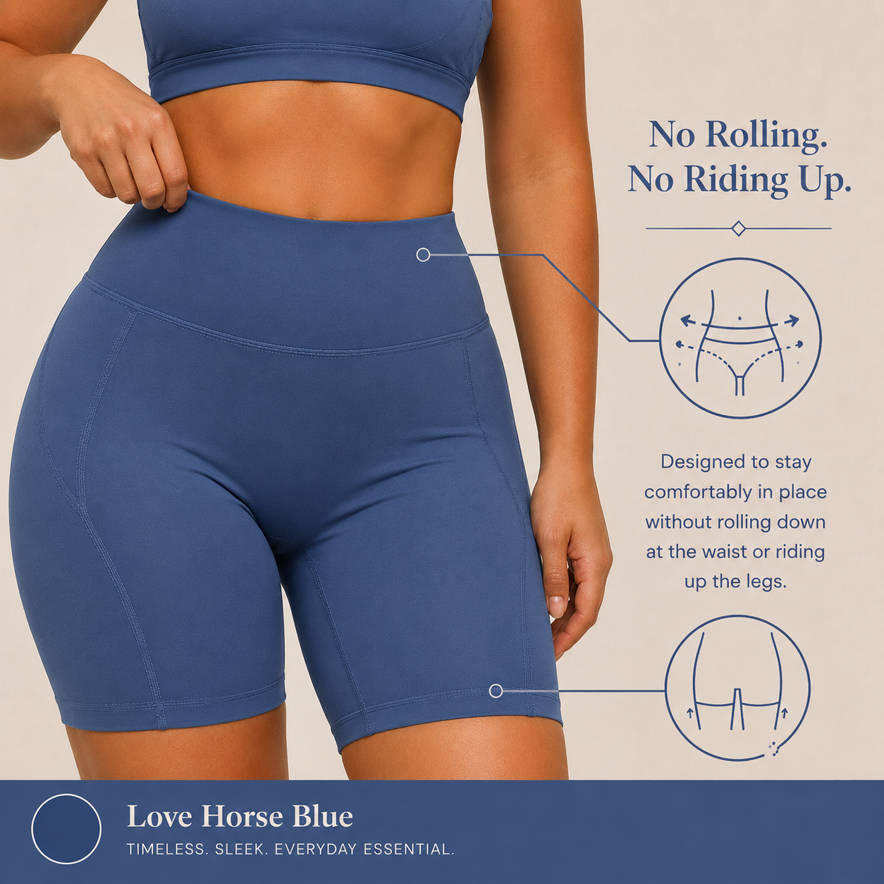 The Cooling Anti-Chafe Shorts™ – Denim Blue